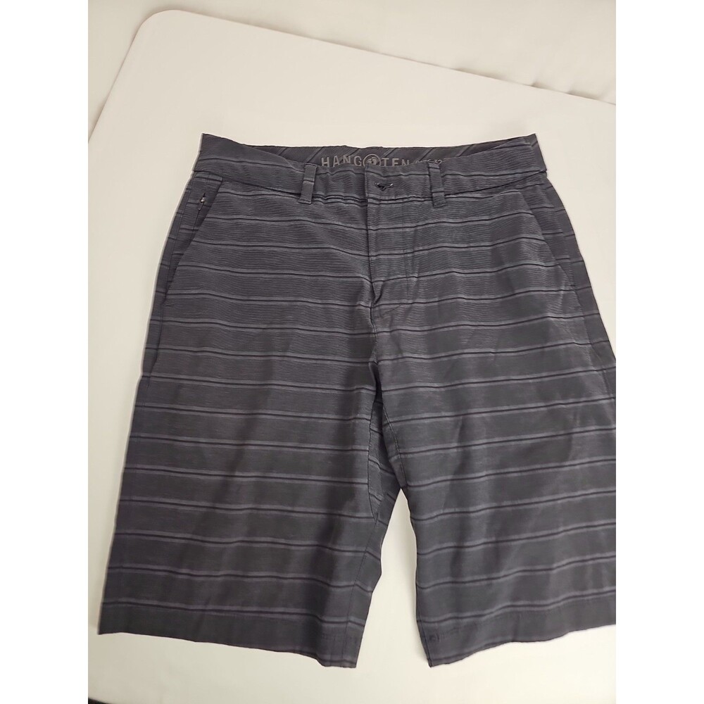 Hang Ten Mens Sz 32 Gray Black Plaid Board Shorts Swim Trunks Surf Hybrid